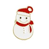 [ATK21] Merry Christmas ピンバッチ バッチ サンタクロース クリスマスツリー トナカイ 雪だるま sunomann メンズ レディース ユニセックス アクセサリー (Snowman)