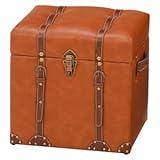 収納スツールボックス（収納付きベンチ） 合成皮革 チェスターシリーズ ライトブラウン 【代引不可】 生活用品 インテリア 雑貨 インテリア 家具 椅子 スツール [並行輸入品]