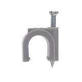 Morris 35008 Round Coaxial Cable Clip, Plastic, RG 59, CAT 5 UTP 4 Pair Wire Size (Pack of 100) [並行輸