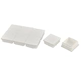 uxcell キャップチューブインサート 机足 椅子足 プラスチック 四角形 滑り止め ホワイト 8個入り