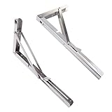 P Prettyia 2本セット　L字型　棚受け　ブラケット　折りたたみ　ステンレス　 金具