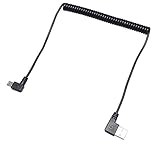 KAUMO カールコード Mini USB L型端子 (Aオス/mini-Bオス) スプリングケーブル 50cm