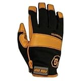 Large Trade Master Mesh-Net Fabric and Leather Work Gloves by Firm Grip