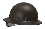 Fibre Metal P1 Roughneck Full Brim Injection Molded Fiberglass Hard Hat with Ratchet Suspension, Bla