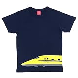 日本製 半袖Tシャツ 「COUPLING Dr. 」（カップリング・ドクター）8A ユニセックス キッズ レディース メンズ ネイビー ドクターイエロー 新幹線 電車 バナナ 【Official】