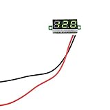 LEDデジタル電圧計　DC 0-30V 高品質　ミニデジタル電圧計 電圧表示 パネルメータ　2線式LEDディスプレイ電圧計 (グリーン)