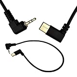 USB Type C オス to 2.5mm オスジャック AUX端子 オーディオステレオケーブル 2本入り 車載用30CM L字 タイプC 変換 AUXヘッドホン音声変換ケーブル Type C to 2.5mm 車用オーディオケーブル