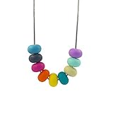Bestgoo Silicone Teething Necklace Beads for Mom to Wear, BPA Free Teething Necklace Toys, Rainbow S