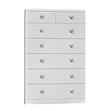 アルファタカバ ディズニー家具シリーズ セレクトミッキー 80cm幅6段ホワイト 取っ手北欧グレー