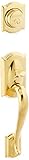 Schlage f92-cam CamelotダミーExterior HandlesetからThe FシリーズLifetime Polished Brass