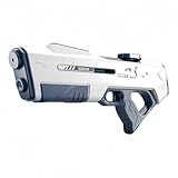 MORLU水鉄砲 電動 ウォーターガン 強力 高速連発 大容量 水遊びおもちゃ 夏休み 水遊び 海水浴 夏の定番 誕生日 プレゼント 大人 子供適用 (927ホワイト)