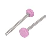 uxcell 軸付砥石　マウント研削砥石 　研削ポイント　ポイントストーン　 砥石　アロイ　ピンク　2本入り