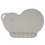 シリコン赤ちゃん吸引プレートマット滑り止め防水プレースマット折りたたみ式Food Fruit Snackマット幼児ディナープレートテーブルウェア グレー Yosoo