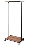 マッシュ(MUSH) ハンガーラック 幅60cm 木製棚付き キャスター付