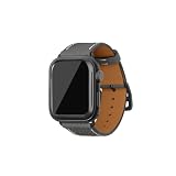 [BONAVENTURA] AppleWatch用 レザーバンド(アダプター:ブラック) シュリンクレザー【44mm/45mm/46mm/49mm, M/Lサイズ】[チャコールグレー] T44LBK-CG