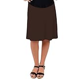 ストレッチは快適レディースAライン膝長Flowyスカート US サイズ: XL カラー: ブラウン