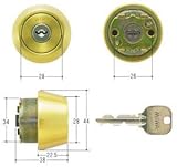 MIWA(美和ロック) U9シリンダー LSPタイプ TE22　鍵 交換 取替え MCY-151 LSP/SWLSPゴールド色(BS)33～42mm