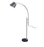 フロアランプ、布カバー調節可能フロアランプ釣りランプ黒