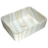 anzzi ls-az243 Marbled 18 – 8 / 9 "セラミックVesselバスルームシンク – ポップアップ排水Inclu、 LS-AZ243