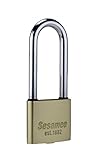 Sesamee 60407 Kdソリッド真鍮1 – 9 / 16インチワイド南京錠と2インチ硬化鋼シャックル