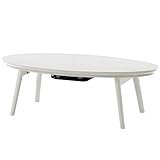 完成品 折りたたみ こたつ オールシーズン テーブル ちゃぶ台 机 丸型 〔楕円形直径120cm〕 ホワイト