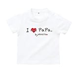 BabyChips アイラブパパメッセージ(名入れ半袖ベビーTシャツ) 150 ホワイト