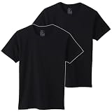 [ヘインズ] アンダーシャツ 半袖 (2枚組) 抗菌防臭加工(Fresh IQ) 2P RS クルーネックTシャツ グローバルバリューライントップス HM1EY702 メンズ ブラック LL
