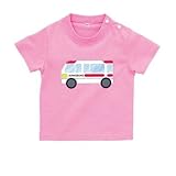 BabyChips 救急車(名入れ半袖ベビーTシャツ) 140 ピンク