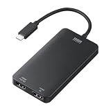サンワダイレクト USB C to HDMI 変換アダプタ 4K×1/フルHD×1 マルチディスプレイアダプタ 2画面 拡張 Win/Mac対応 デュアルディスプレイ 500-USB092