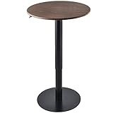 タンスのゲン 昇降式 スタンディングデスク 直径60cm ガス圧式 ブラウン×ブラックフレーム 45400004 00