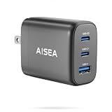 PD 充電器 65W 充電器 Type-C 3ポート USB-C*2とUSB-A*1 三台同時充電可能 急速充電器 タイプc 充電器 GaNII窒化ガリウム PSE技術基準適合 usb 充電器 ACアダプター 折りたたみ式プラグ 持ち運びに便利 iPhone/iPad/Android/ノートパソコン/MacBook/など幅広いデバイスに対応 (グレー)