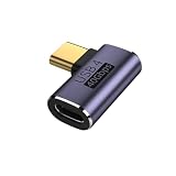 USB 4 L字 Type C変換アダプタ、オス転メス2個入、USB 4.0高速充電PD充電100 w高速データ転送40 Gbps型ctype-c変換アダプタ、90度側曲げオスとメスUSB-Cコネクタ 8K@60Hz映像出力タイプ タイプc 延長コネクタ (左 L型, 2)