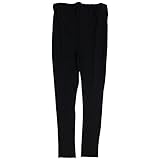 マタニティ レギンス パンツ 無地 10分丈 レギンス ウエスト調節ゴム付き ブラック-M7832 M