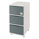 ドウシシャ(Doshisha) グレー 幅33×奥行46.5×高さ70.5cm チェスト 3段 キャスター付き MSC3370-GY