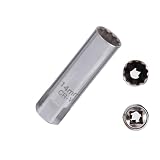 Mirhua プラグレンチ スパークプラグレンチ ジョイントユニバーサルソケット 12角薄壁 3/8(9.5mm)挿入角 ロープロファイル 輸入車などのプラグ交換用 (14mm)