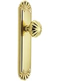 Trenton Door Set With Fluted Brass Knobs Passage In Polished Brass. Interior Door Sets. [並行輸入品]