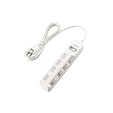 ELECOM 電源タップ 雷ガード 一括&個別スイッチ スイングプラグ ほこりシャッター付 4個口 2.5m ホワイト T-K8A-2425WH
