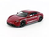 TrueScale Miniatures MINI GT 1/64 ポルシェ タイカン ターボ S カーマインレッド (左ハンドル) 完成品 MGT00289-L