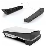PS5 Slim/ PS5 Pro用横置きスタンド 【2023年新登-４つのUSBポート付き】放熱改善 地震対策 転倒防止 傷付き防止、本体をもっと安心に収納 PS5 アクセサリー 収納スタンド PS5の通常版とデジタル版両対応 (PS5 Slim/ PS5 Pro用 ホワイト)