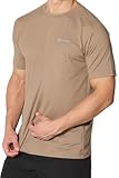 [EVANE] エバン 4WAY ストレッチ セットイン ドライ トレーニング Tシャツ (M, ベージュ)