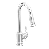 Moen 7615C Woodmere One-Handle High Arc Pulldown Kitchen Faucet, Chrome [並行輸入品]