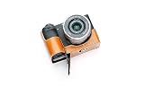 TP Original ハンドメイド 本革 ハーフカメラケース バッグ カバー Sony A6700用 サンディブラウン