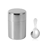 Liroyal 茶筒 保存容器 茶缶 400ml キャニスター お茶缶 コーヒー 紅茶 ステンレス お茶入れ 密閉性が良い 光遮断 鮮度を保つ 食洗機対応 プレゼント (シルバー)