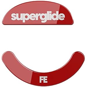 Superglide(Type S) マウスソール for Pulsar Xlite Wireless/Xlite V3/V3eS/Xlite V2/Xlite V2 Mini マウスフィート [ 強化ガラス素材 ラウンドエッヂ加工 高耐久 超低摩擦 Super Smooth ] - Red