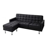 【１年保証】スタイリッシュなデザインコーナーソファ ブラックとホワイト