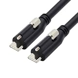 CY USB 3.1 Type-C ロックからロック USB-C データ電源ケーブル カメラ用 シングルパネルマウントスクリューコネクター付き, 1.2M, ブラック C-C 単ネジ, UC-047-1.2M-JX