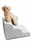 AP LAB 犬 ペット階段 ペット用ステップ 小型犬 [シニア犬に優しい] ペットスロープ付き階段 段差解消 滑り止め付き 犬用スロープ（グレー 3段）