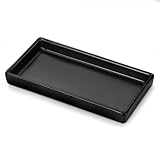 小物トレイ Luxspire 化粧台 洗面台トレー 洗面所/浴室/お風呂/キッチン用 サイズ：20*10*1.9cm 樹脂製 防水 引っかき防止 洗いやすい スペース節約 ティッシュ キャンドル アクセサリー 化粧品 タオル 植物など 小物入れ ミニコード Ink Black