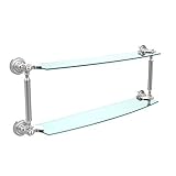 Allied Brass DT-34/24-SCH 24' x 5' Double Glass Shelf Satin Chrome [並行輸入品]