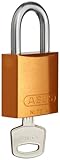 Brady Aluminum Lockout/Tagout Padlock, Keyed Different, 1-3/5 Body Length, 1 Shackle Clearance, Oran
